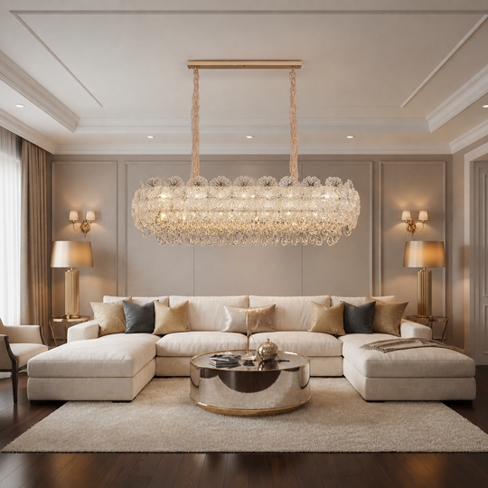 Crystal Chandelier CROWN Supremo 11xE14, Size 80x30 cm, Height 33 cm, Shiny Gold, Adjustable Height, Elegant Design Crystal Chandelier Default Title Alessandro Design