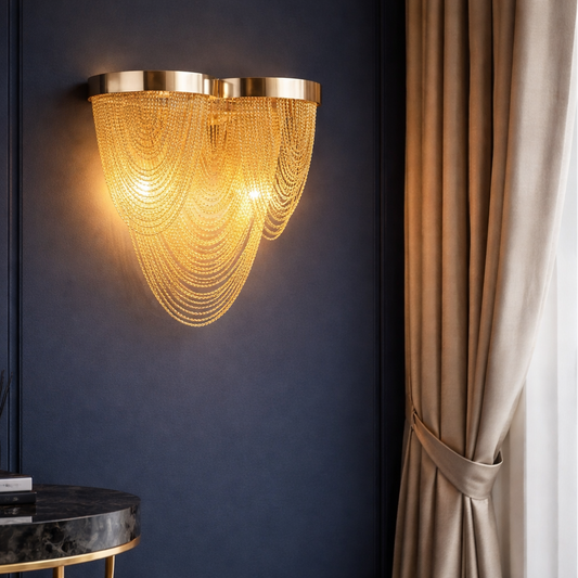 Aplice Chandelier B8026/2GD, 2xE14, Diameter 23 cm, IP20, Gold, Iron, Aluminum, Bulbs Not Included