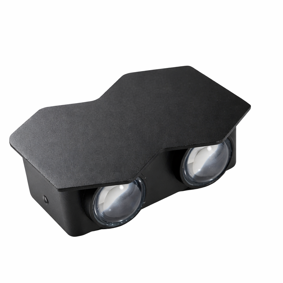 Outdoor and Indoor LED wall light, 4 Sources x 1W, IP65, ABS, Black, 3000K