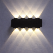 Outdoor and Indoor LED wall light, 4 Sources x 1W, IP65, ABS, Black, 3000K