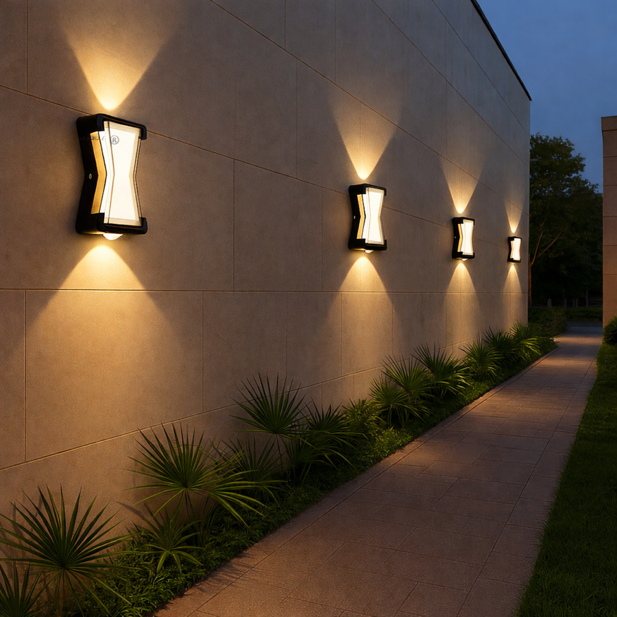 Fantas Outdoor and Indoor LED Wall Lamp, 2 Sources x 1W, IP65, Metallic, Black, 3000K