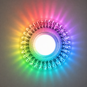 LED Spot ORBITA, 5W, Round, Cold Light + RGB, White, Resin and Glass