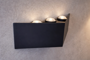 Outdoor and Indoor LED wall light, 4 Sources x 1W, IP65, ABS, Black, 3000K