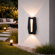 Fantas Outdoor and Indoor LED Wall Lamp, 2 Sources x 1W, IP65, Metallic, Black, 3000K