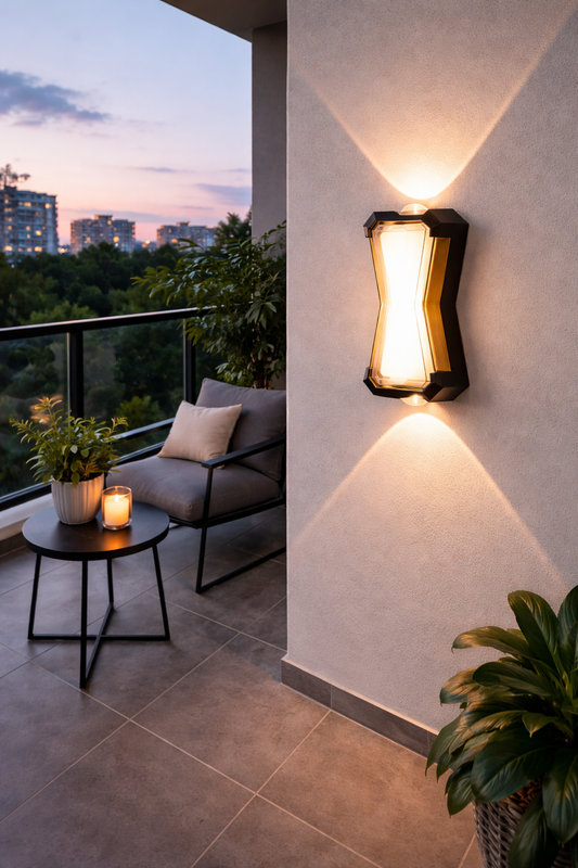 Fantas Outdoor and Indoor LED Wall Lamp, 2 Sources x 1W, IP65, Metallic, Black, 3000K