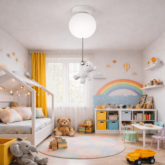 LED Chandelier URSULETI CP210 Globe 15cm, Height 47cm, 1xE27, Suspended, Metal and Acrylic