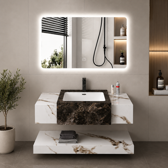 VANTA Bathroom Furniture Set, 80cm, 3 Pieces, White Bathroom Furniture Default Title Alessandro Design