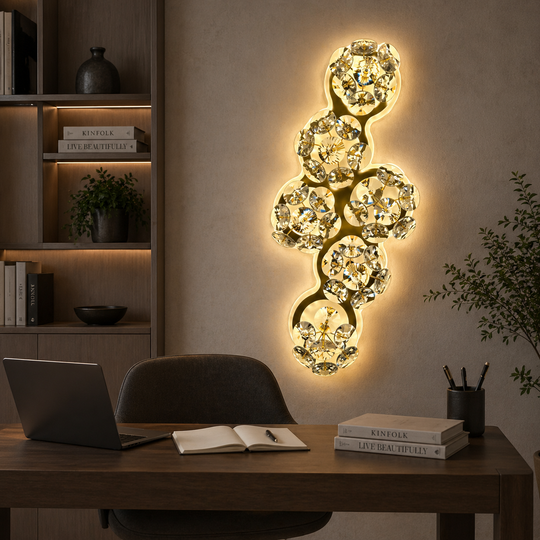 BLOSSOM Crystal Decorative LED Wall Light Cold/Neutral/Warm Light Golden Indoor Wall Lights Default Title Alessandro Design