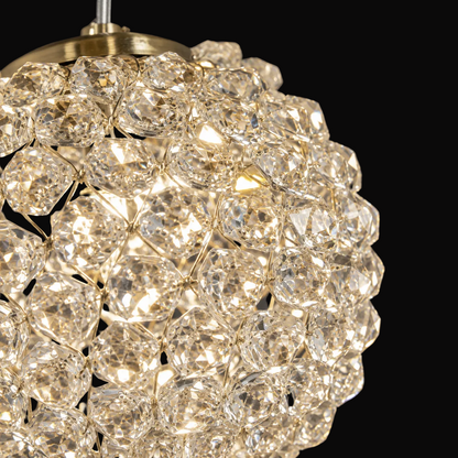 MILLE Crystal Chandelier, 25xG9, Diameter 60cm x Height 340cm, Crystal and Metal, Gold
