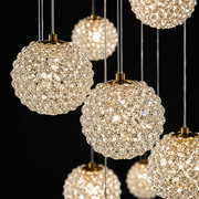 MILLE Crystal Chandelier, 25xG9, Diameter 60cm x Height 340cm, Crystal and Metal, Gold