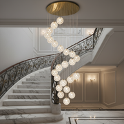 MILLE Crystal Chandelier, 25xG9, Diameter 60cm x Height 340cm, Crystal and Metal, Gold