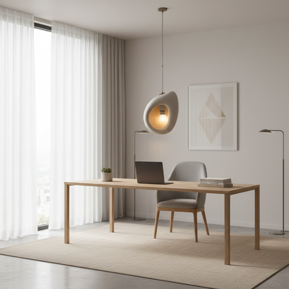 FOAMER Modern Chandelier, 34 cm, Suspended, 1 X E27, Grey, Metal and Foam, Adjustable Height