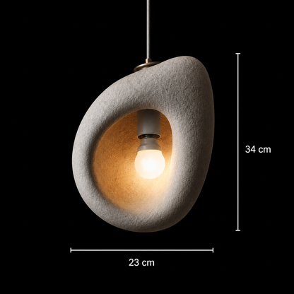 FOAMER Modern Chandelier, 34 cm, Suspended, 1 X E27, Grey, Metal and Foam, Adjustable Height