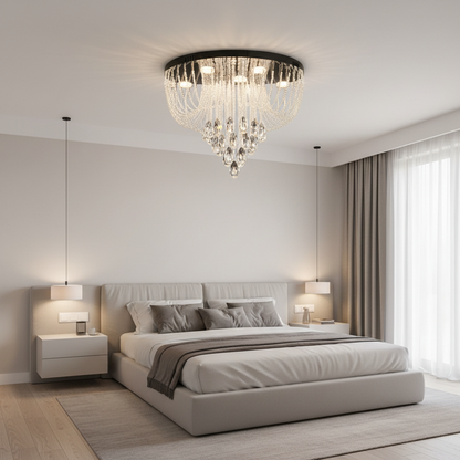 MAGE Crystal LED Chandelier Nobile, 22W, Warm/Neutral/Cold Light, Diameter 40cm, Shiny Chrome
