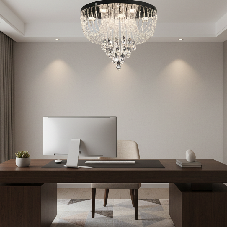 MAGE Crystal LED Chandelier Nobile, 22W, Warm/Neutral/Cold Light, Diameter 40cm, Shiny Chrome