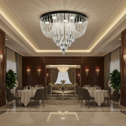 MAGE Crystal LED Chandelier Eleganza, 26W, Warm/Neutral/Cold Light, Diameter 50cm, Shiny Chrome