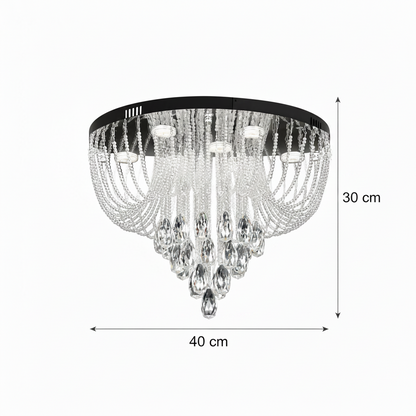MAGE Crystal LED Chandelier Nobile, 22W, Warm/Neutral/Cold Light, Diameter 40cm, Shiny Chrome
