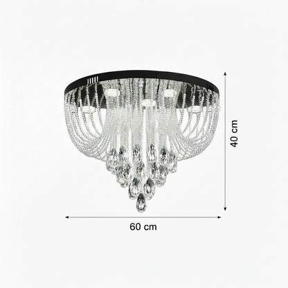 MAGE Crystal LED Chandelier Eleganza, 26W, Warm/Neutral/Cold Light, Diameter 50cm, Shiny Chrome