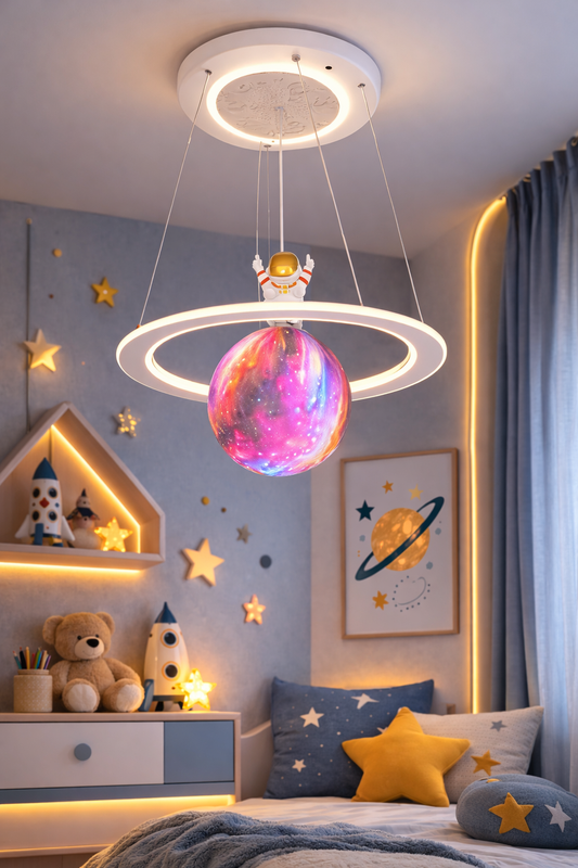 ASTRONAUT LED chandelier with remote control, 51W, Cold/Warm/Neutral light, White Blue