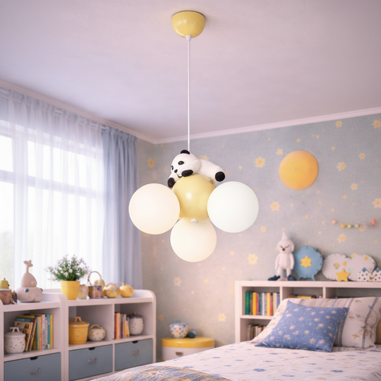 PANDA Chandelier, 3xG9, D30 cm, Metal Resin, White Gold Children's Chandeliers Default Title Alessandro Design
