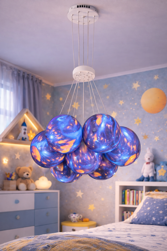 ASTRONAUT LED chandelier with remote control, 51W, Cold/Warm/Neutral light, White Blue