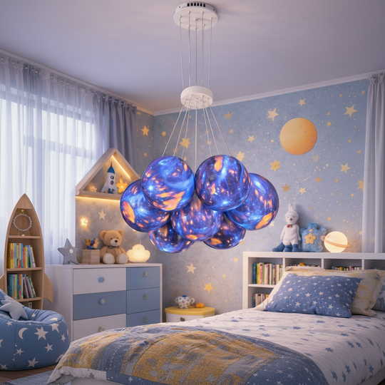 Children's chandelier PLANETE, 7xE27, D30 cm, Metal, Multicolor Children's Chandeliers Default Title Alessandro Design