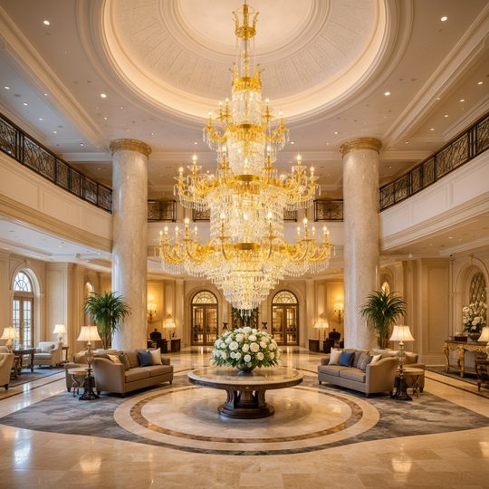 Crystal Chandelier, 54xE14, Diameter 150cm, Height 230cm, Shiny Gold, Adjustable Height, Elegant Design Crystal Chandelier Default Title Alessandro Design