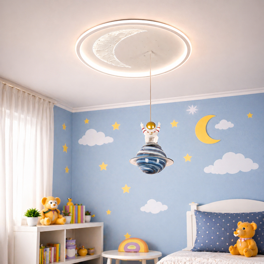 ASTRONAUT LED chandelier with remote control, 51W, Cold/Warm/Neutral light, White Blue