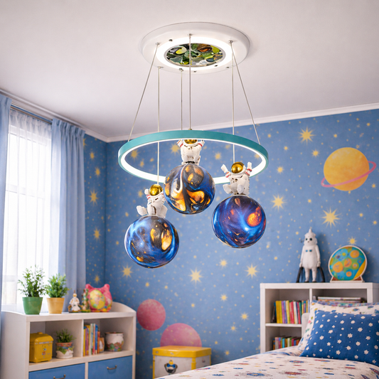 ASTRONAUT LED chandelier with remote control, 51W, Cold/Warm/Neutral light, White Blue