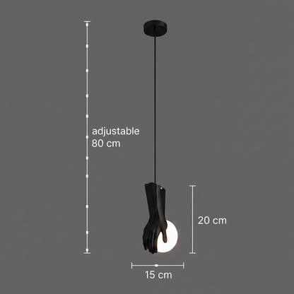 Lustra LED RUKI, 15x20cm, 1xG9, Sticla si Resina, Negru