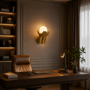 Aplica LED Decorativa RUKI, 30x20cm, 1xG9, Sticla si Resina, Auriu