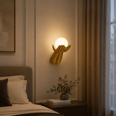 Decorative wall lamp RUKI, 30x20cm, 1xG9, Glass and Resin, Gold