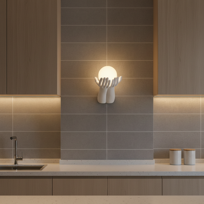 Decorative wall lamp RUKI, 30x20cm, 1xG9, Glass and Resin, White