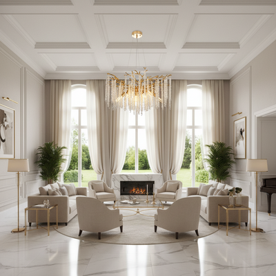 ARBUS Regalis Crystal Chandelier, Φ80cm, 10xE14, Gold, Metal and Crystal