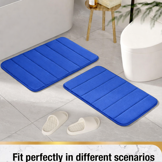 Bath Mat, 50x80 cm, Blue, Anti-slip, Absorbent Bath Mats Default Title Alessandro Design