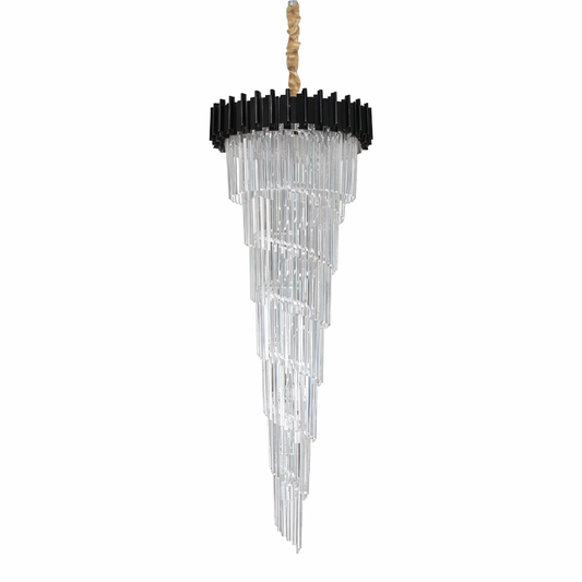 Crystal Chandelier CC110/600x1800, 28xE14, Diameter 60cm, Height 180cm, Chrome and Silver, Adjustable Height, Elegant Design