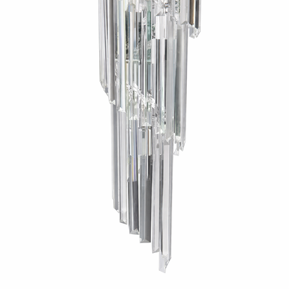 Crystal Chandelier CC110/600x1800, 28xE14, Diameter 60cm, Height 180cm, Chrome and Silver, Adjustable Height, Elegant Design