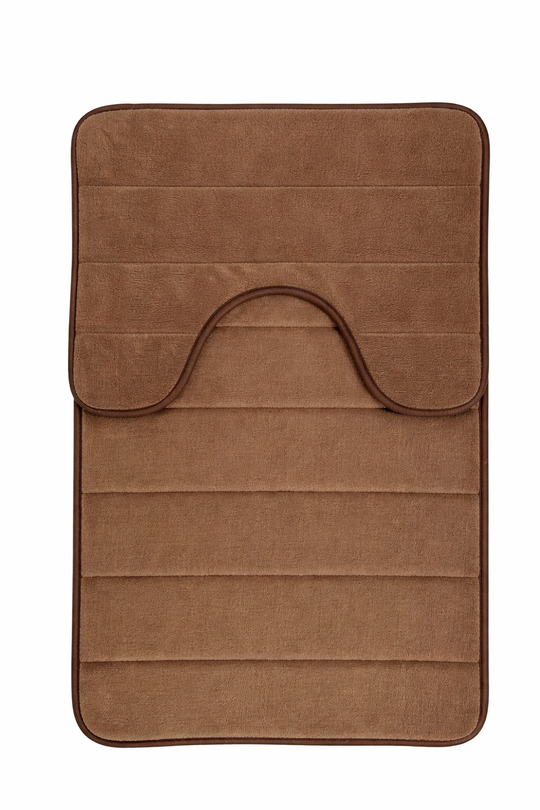 Bathroom Rugs, 80x50 cm / 50x40 cm, Brown, Non-Slip, Absorbent, Set of 2 Bathroom Rugs Default Title Alessandro Design