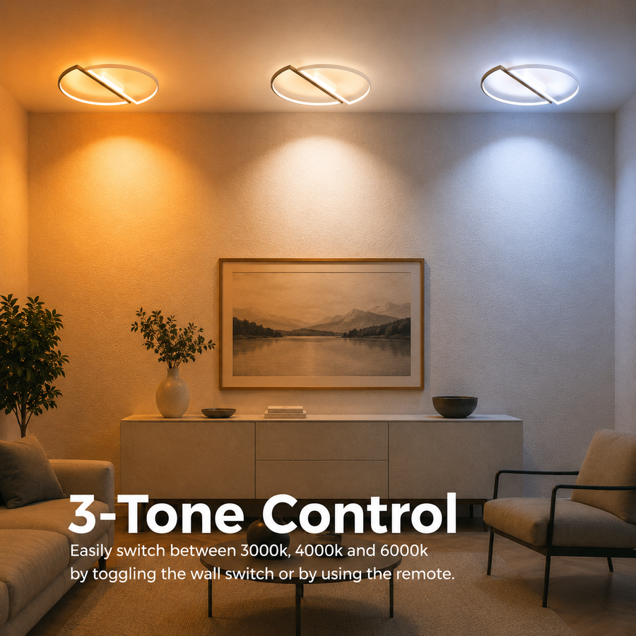 LED chandelier with remote control VECTOR ARCUS 52W, 2 Elements, Cold/Warm/Neutral light, Dimmable, Black White