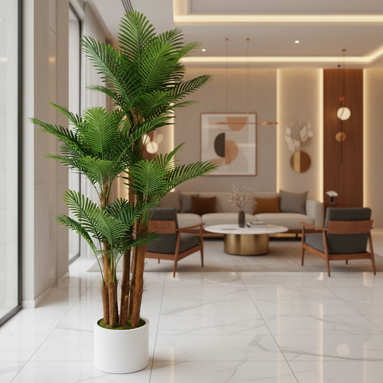 Artificial Palm Tree Plant, 4 arms, 170 cm, Green, with Pot