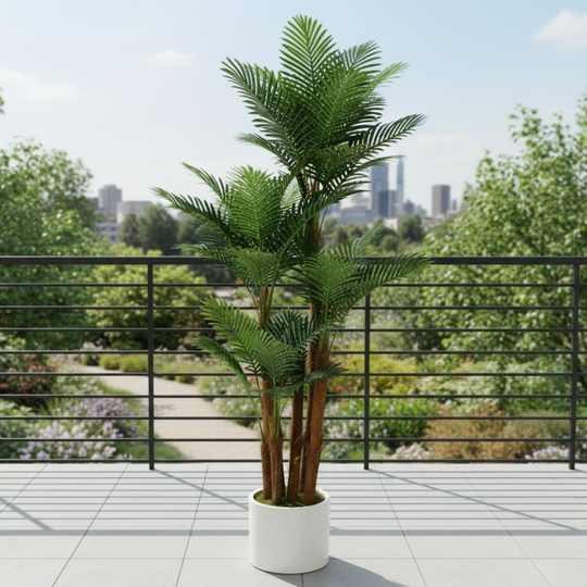 Artificial Palm Tree Plant, 4 arms, 170 cm, Green, with Pot