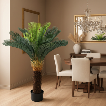 Decorațiune Palmier, Plastic, 36 frunze, 115 cm, Verde