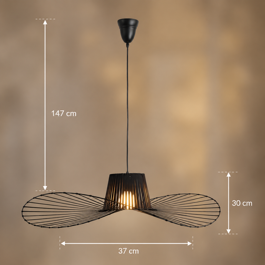 Hanging Chandelier ELIAS 35cm, 1x E27, Metal, Black