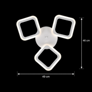 LED Chandelier ERIKA 20W, 3 Squares, Neutral Light 4000k, White, Metal and Acrylic