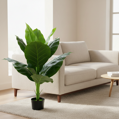 Plantă Artificială Tip Bananier Musa, 100 cm, Verde