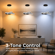 Suspended LED chandelier with remote control INFINITY LOOP 61W, Cold/Warm/Neutral light, Dimmable, Black, Height Adjustable