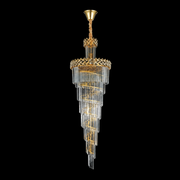 Crystal Chandelier WINDSOR Altiora, Diameter 60cm, Height 180cm, 26xE14, Shiny Gold, Adjustable Height, Elegant Design