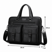 Business laptop bag SAMARKAND, 38x7x28 cm, Ecological Leather, Black