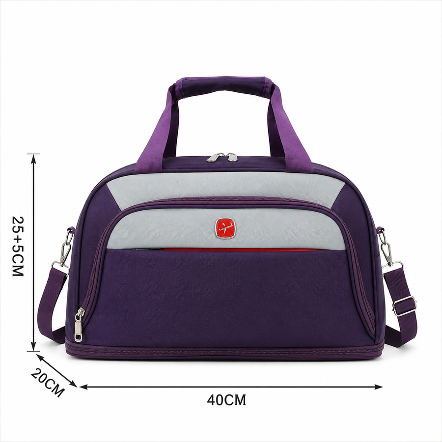 KHIVA Expandable Travel Bag, 40x20x25cm, Oxford, Purple