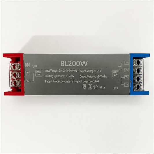 LED power supply 24V, 14.5x2.5x4 cm, Copper and Aluminum, Black